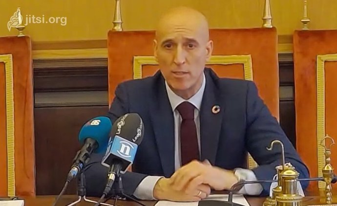 El alcalde de León, José Antonio Diez, durante la rueda de prensa telemática de este lunes.