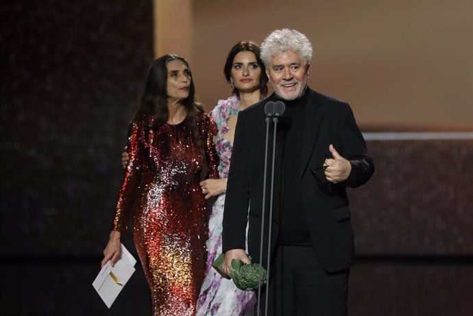 Mejor dirección es para Pedro Almodóvar por Dolor y gloria en la XXXIV edición de los Premios Goya, en Málaga (Andalucía, España), a 25 de enero de 2020.