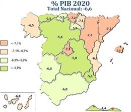 Ceprede prevé una caída del PIB del 5,6% en CyL este año, por debajo de la media (-6,6 por ciento)