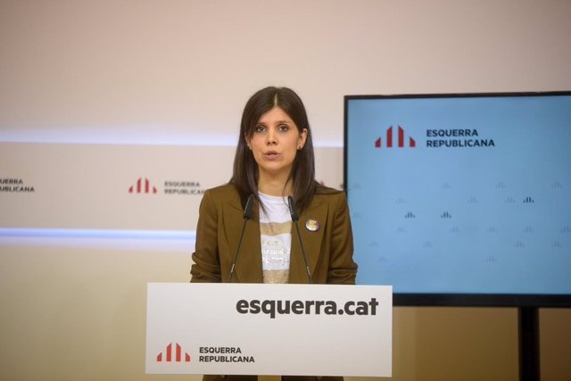 La secretària general adjunta i portaveu d'ERC, Marta Vilalta, en roda de premsa telemàtica.