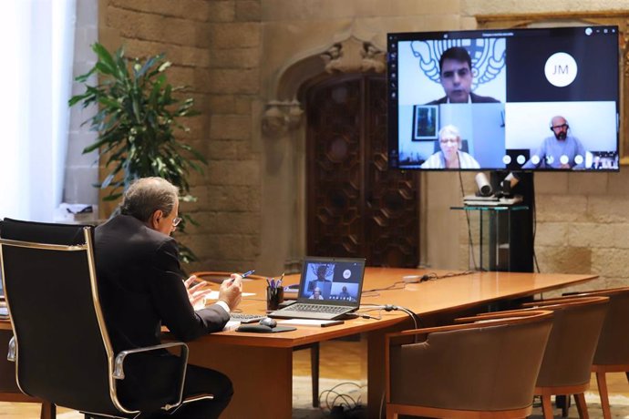 Reunión telemática del presidente Quim Torra con alcaldes de la Conca d'dena