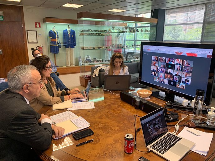 El presidente del COE, Alejandro Blanco, preside la reunión telemática del Comité Ejecutivo de dicho organismo con el ministro de Cultura y Deporte, José Manuel Rodríguez Uribes