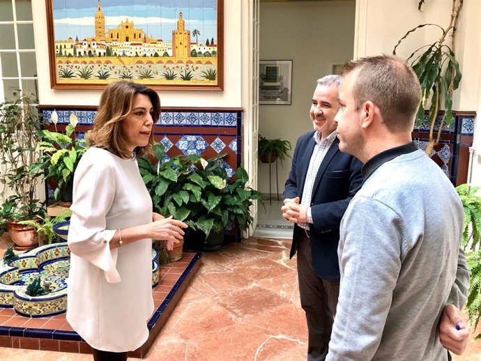 La secretaria general del PSOE-A, Susana Díaz, en una entrevista para la Cadena SER Andalucía.