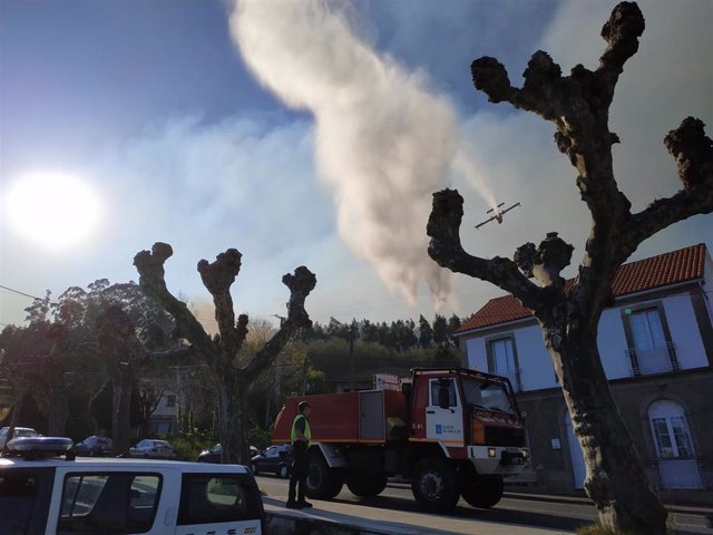 Imagen del incendio de Drodo y Rianxo (A Coruña), donde ardieron más de 1.000 hectáreas.
