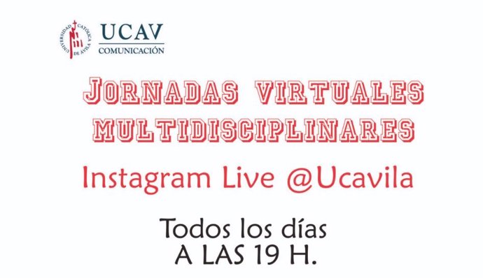 Cartel de las jornadas virtuales multidisciplinares de la Universidad Católica de Ávila.