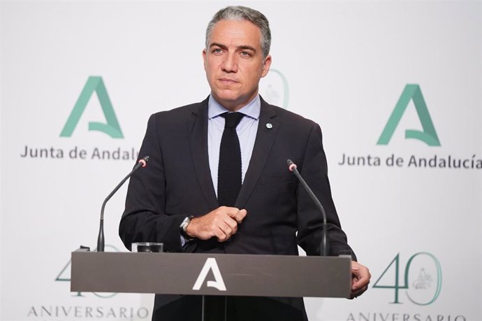 El consejero de la Presidencia, Administración Pública e Interior y portavoz del Gobierno andaluz, Elías Bendodo
