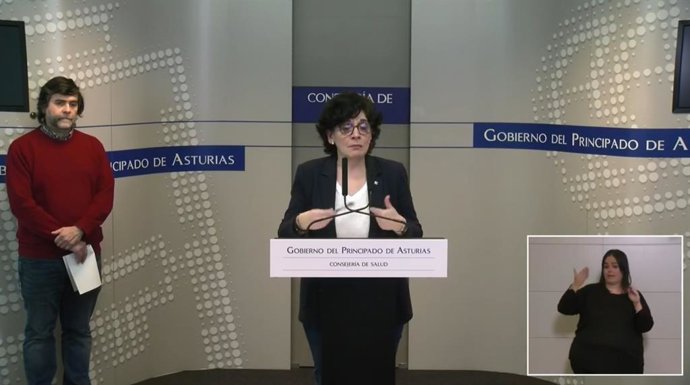 Rueda de prensa telemática de la directora del Sespa, Concepción Saavedra, y el jefe de epidemiología del HUCA, ISmael Huerta.