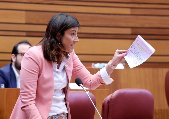 Ana Sánchez interviene en el Pleno de las Cortes.