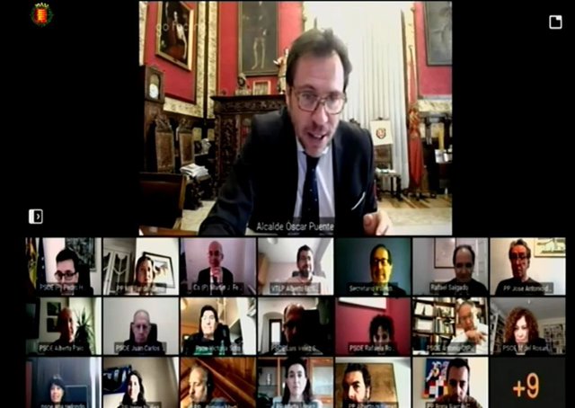 Pleno telemático del Ayuntamiento de Valladolid correspondiente al mes de mayo de 2020.