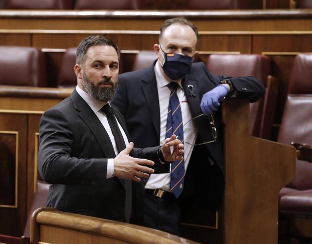 El presidente de Vox, Santiago Abascal, en una imagen en el Pleno del Congreso