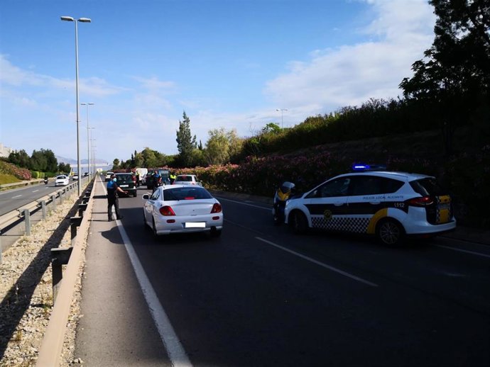 Un control de Policía Local de Alicante.