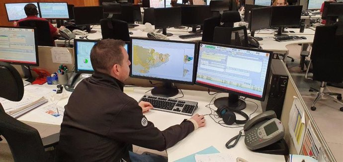 Trabajadores del teléfono de emergencias 112 en Catalunya