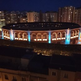 Sistema LED en la fachada de la plaza de toros de La Malagueta