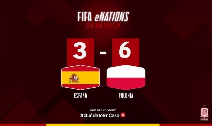 La selección española de eFootball cae ante Polonia en el amistoso al FIFA 20