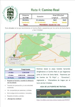 El Ayuntamiento de Villamediana propone rutas de deporte y de paseo para la desescalada