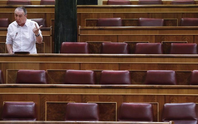 El diputado de Compromís, Joan Baldoví, durante su intervención este miércoles en la sesión de Control al Ejecutivo