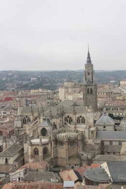 Toledo, Vista Aérea, Panorámica, Edificios, Catedral, Ciudad