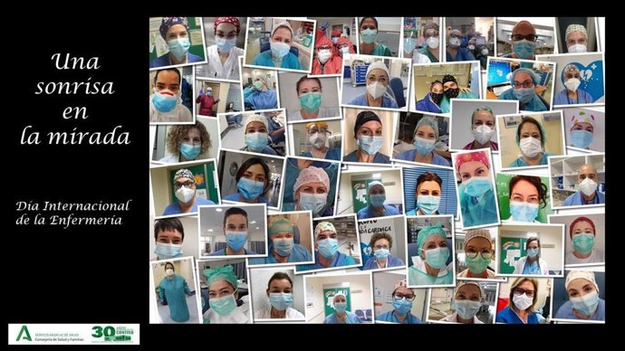 Collage Enfermería hecho en el Hospital Virgen de la Victoria de Málaga