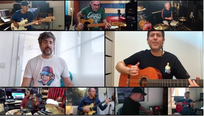 El grupo Estopa en el nuevo vídeo de la canción 'Camiseta de rokanrol', compartido durante el confinamiento