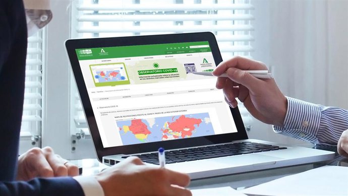 Imagen del 'Observatorio Covid-19', página informativa puesta en marcha por Extenda para las empresas andaluzas. 