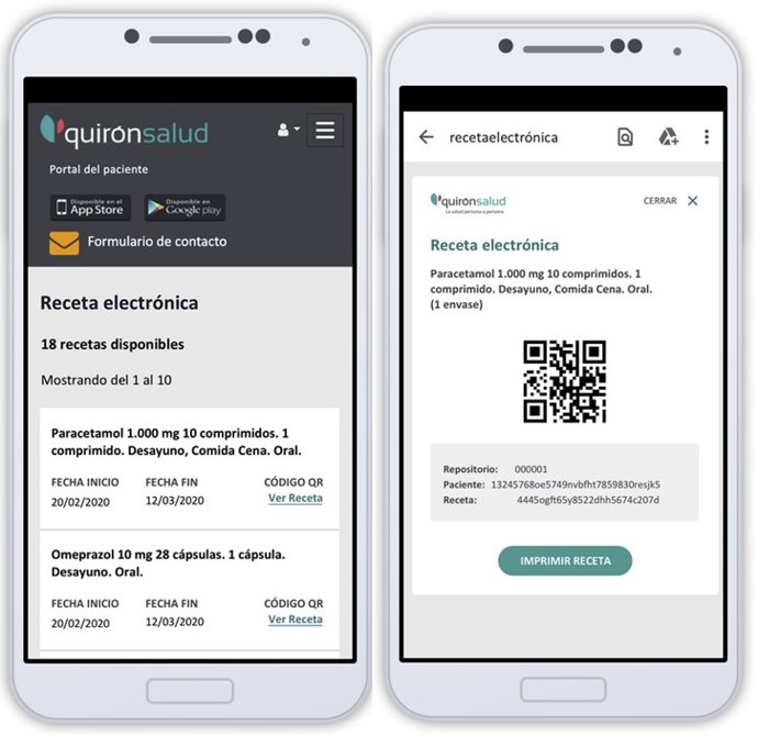 Receta electrónica en el portal Mi Quirónsalud