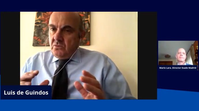 Luis de Guindos, vicepresidente del BCE, durante su participación en un acto de Esade Alumni