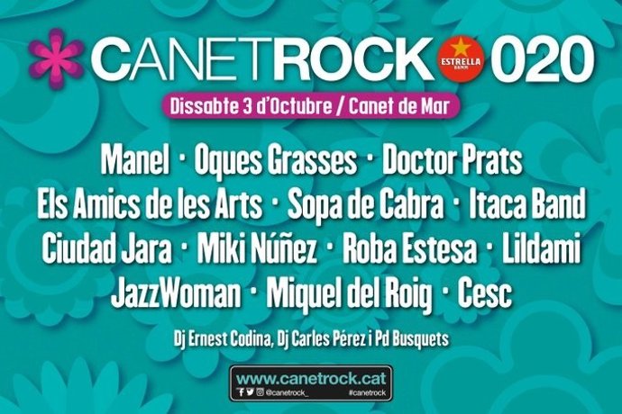 Coronavirus.- El CanetRock ajorna la seva celebració al 3 d'octubre amb el mateix cartell