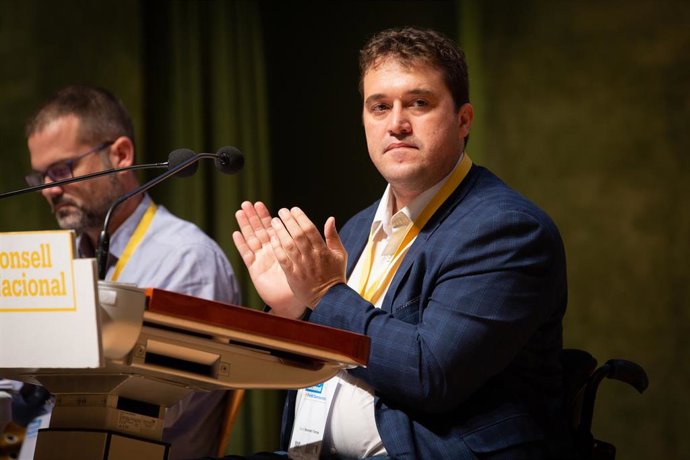 El presidente del PDeCAT, David Bonvehí, interviene en el Consell Nacional del partido, en Barcelona (Cataluña/España) a 5 de octubre de 2019.