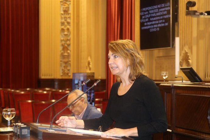 La diputada del PP, Margalida Durán, defiende la iniciativa sobre dependencia en la Comisión de Asuntos Sociales.