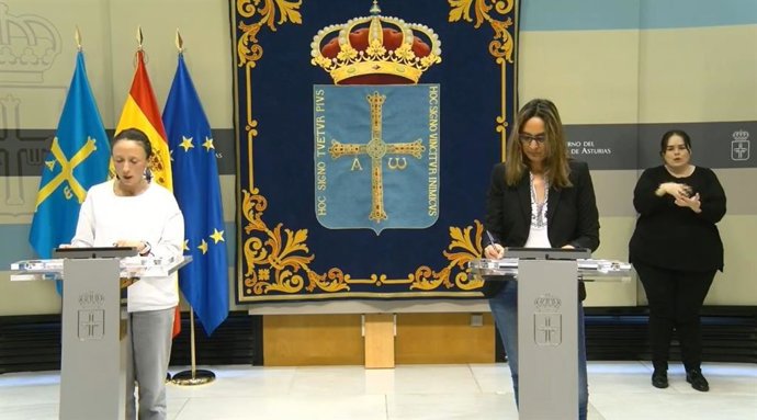 Rueda de prensa de las consejeras Rita Camblor y Melania Álvarez tras el Consejo de Gobierno.