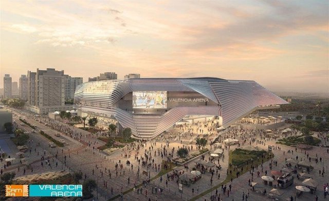 Recreación del futuro estadio Arena de València.