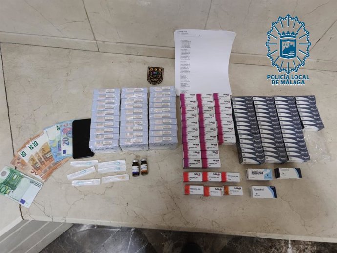 Medicamentos incautados por la Policía Local de Málaga
