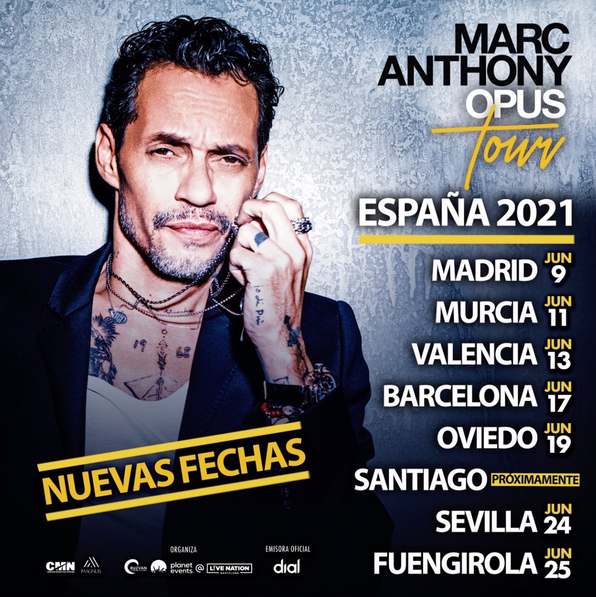 Marc Anthony retrasa su gira española hasta 2021