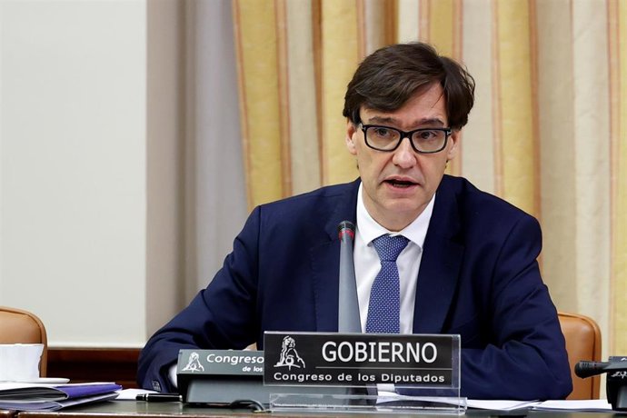 El ministro de Sanidad, Salvador Illa, durante su comparecencia este jueves en la Comisión correspondiente del Congreso, en Madrid (España), a 14 de mayo de 2020.
