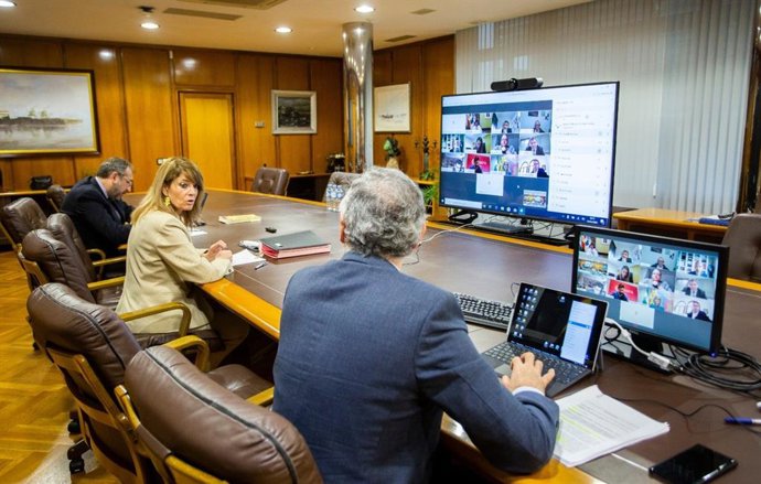 Consejo de administración del puerto de Huelva, celebrado telemáticamente.