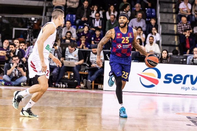 Malcolm Delaney of FC Barcelona, during the Turkish Airlines EuroLeague match between  Fc Barcelona and FC Bayern Munich at Palau Blaugrana on March 06, 2020 in Barcelona, Spain.