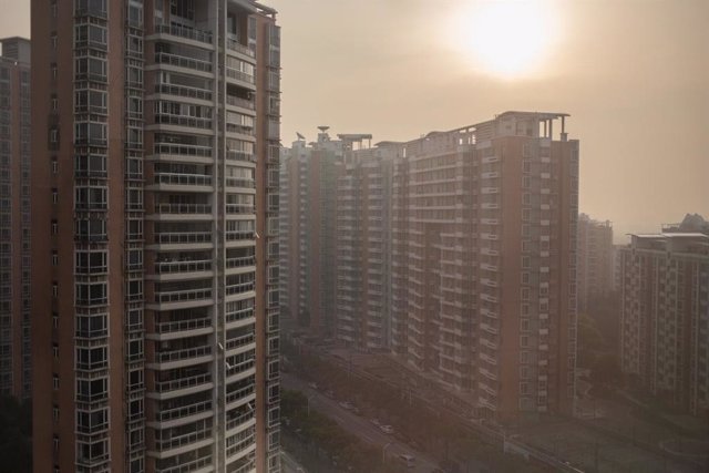 Polución del aire visible en Shangai