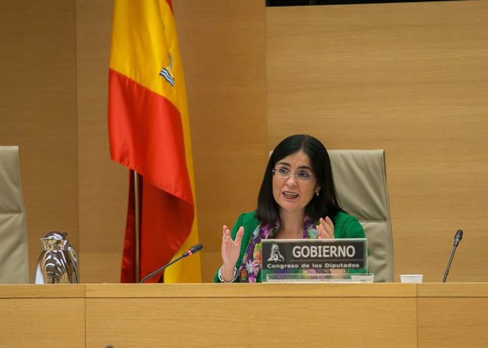 La ministra de Política Territorial y Administración Pública, Carolina Darias, en el Congreso.