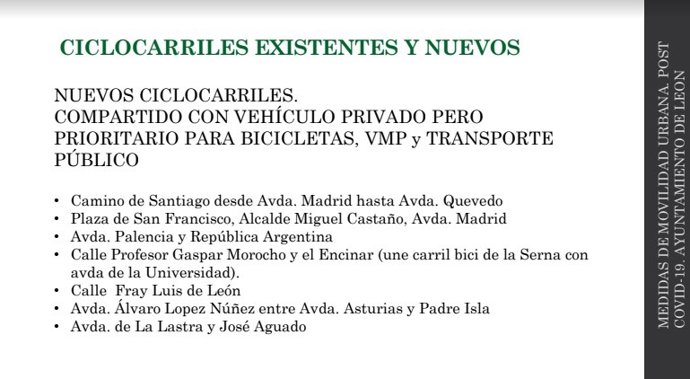 Medidas acordadas por el Ayuntamiento de León.