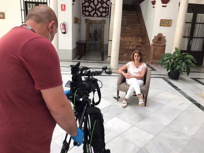 La secretaria general del PSOE-A, Susana Díaz, durante una entrevista en La Sexta.