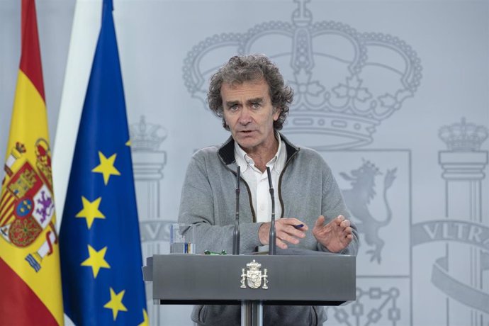 El director del Centro de Coordinación de Emergencias del Ministerio de Sanidad, Fernando Simón, durante su comparecencia en rueda de prensa para actualizar los datos sobre el Covid-19. En Madrid (España), a 14 de mayo de 2020.