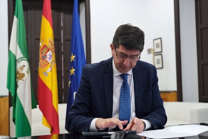 El vicepresidente de la Junta y consejero de Turismo, Regeneración, Justicia y Administración Local, Juan Marín.