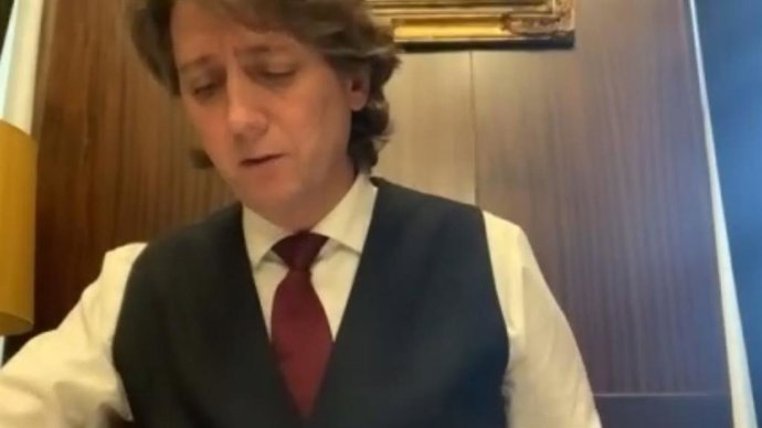 Captura de la rueda de prensa del alcalde de Soria, Carlos Martínez.