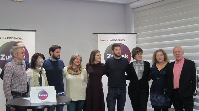 Candidatura Zubiak a las primarias de Podemos Euskadi, encabezada por Miren Gorrotxategi