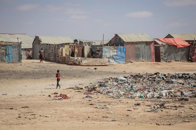 Campo de desplazados en Puntlandia, Somalia