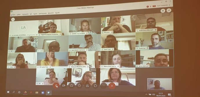 Pleno del Ayuntamiento de La Algaba (Sevilla) celebrado de forma telemática.