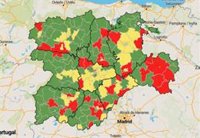 La Junta publica el mapa por zonas de salud con la tasa de PCR positivas por 10.000 habitantes