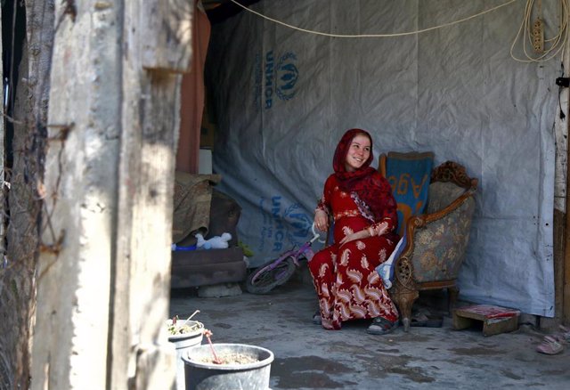 Una refugiada siria embarazada en Líbano