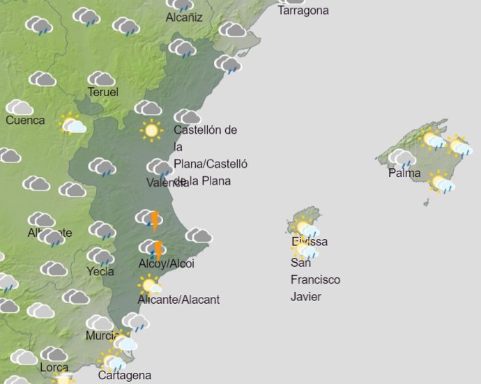 Predicción de Aemet para la Comunitat Valenciana del 16 de mayo de 2020