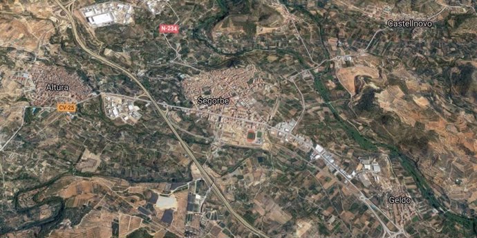 Localización de Altura, Castellnovo, Geldo y Segorbe